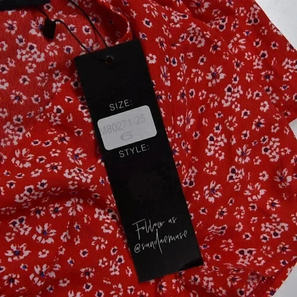 Nwt Sundae Muse Gabriella Floral Mini Dress Red Size 2 - Picture 8 of 15